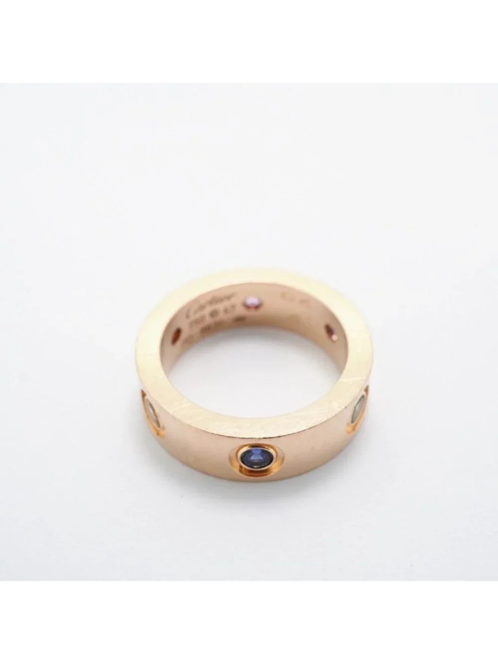 Cartier Ring Love 18k Pink Gold Multi Stone Multicolor